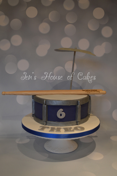 Drum Cake with Cymbal & Real Drumsticks